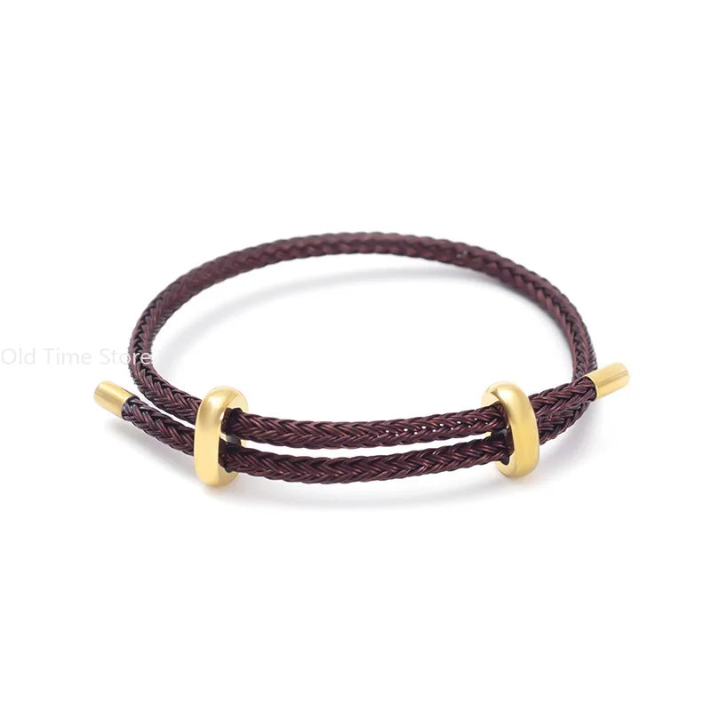Duo Braid Gold Bar Bracelet