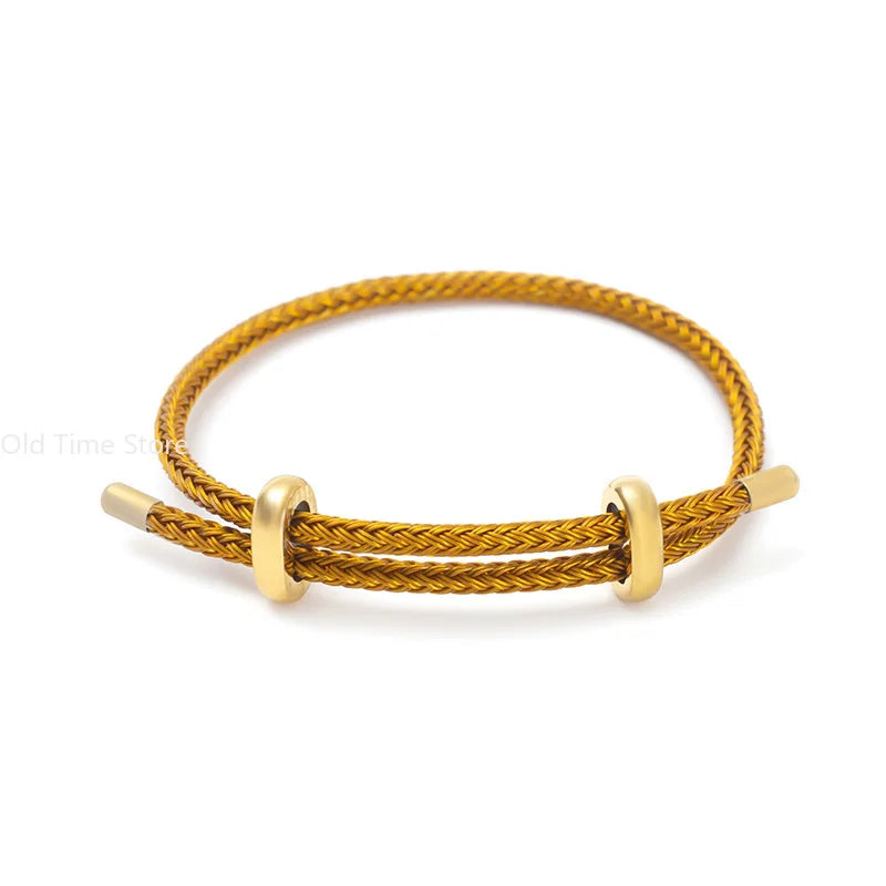 Duo Braid Gold Bar Bracelet